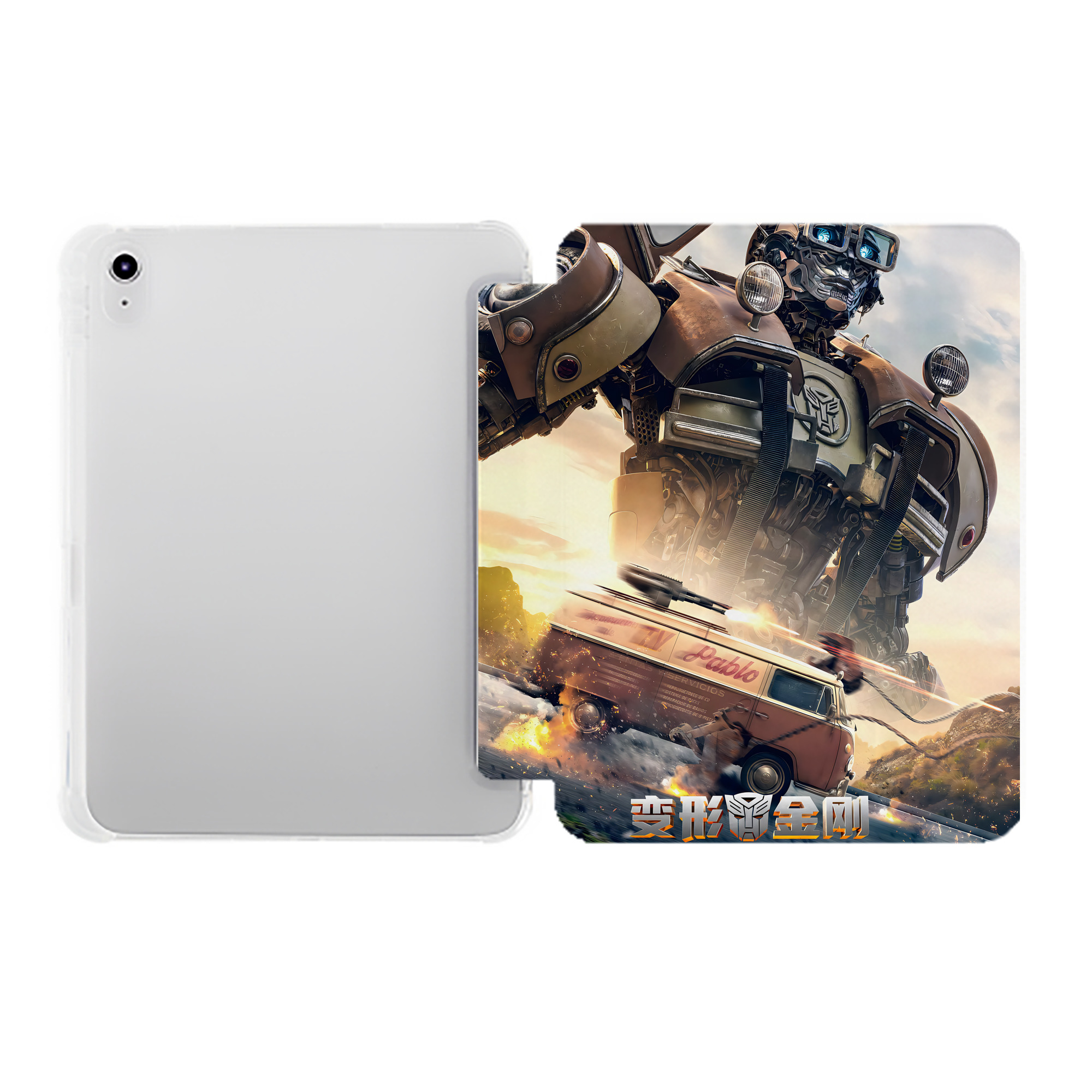 （画像用） Transformers トランスフォーマー IPad ケース ペン収納付き 三つ折りスタンド PUレザー×シリコン 対応機種9.5/10.5/10.9インチ